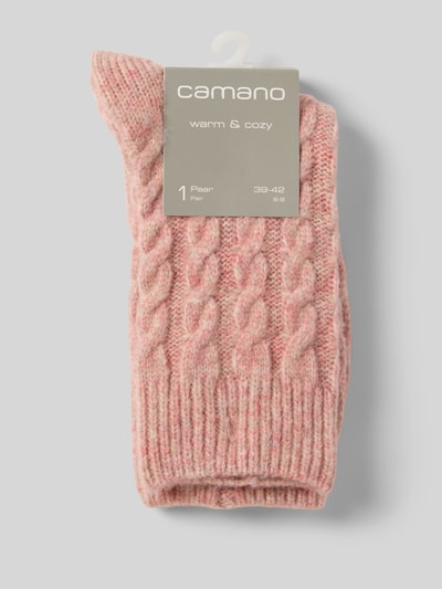 camano Sokken met kabelpatroon Roze - 3