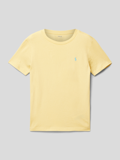 Polo Ralph Lauren Kids T-shirt met labelstitching Lichtgeel - 1