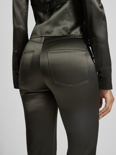 Nanushka Flared Stoffhose mit 5-Pocket-Design Khaki 3