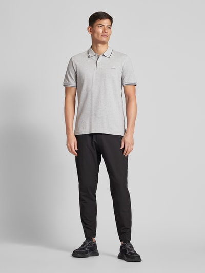 Gant Poloshirt met labelstitching, model 'TIPPING' Middengrijs gemêleerd - 1