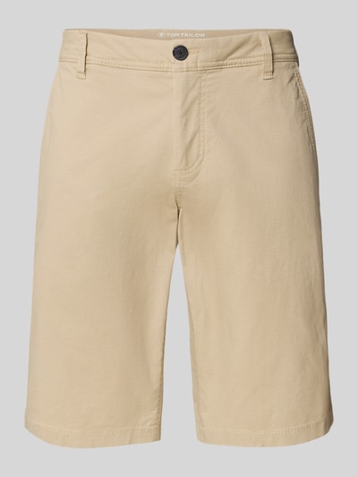 Tom Tailor Slim Fit Bermudas aus Baumwoll-Mix Beige 2