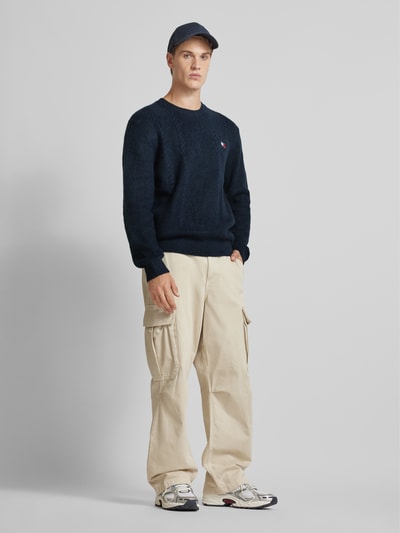 Tommy Jeans Strickpullover mit Zopfmuster Modell 'SLIM CABLE' Marine 1