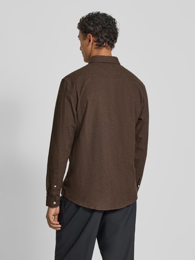 MCNEAL Regular fit vrijetijdsoverhemd met button-downkraag Chocoladebruin - 5