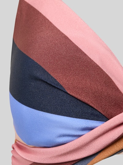 Produktfoto, Bikini-Oberteil mit Knoten-Detail Modell 'CORANGS' von Barts, Material-Mix mit Stretch-Anteil, vorgeformte Cups, mehrfarbig.