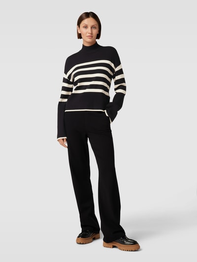 Vero Moda Gebreide pullover met streepmotief, model 'HAPPINESS' Zwart - 1