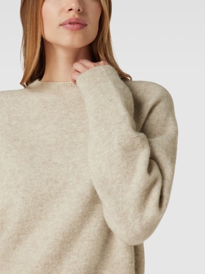 Drykorn Sweter z dzianiny z dodatkiem wełny z alpaki model ‘PEMIRI’ Beżowy melanż 3