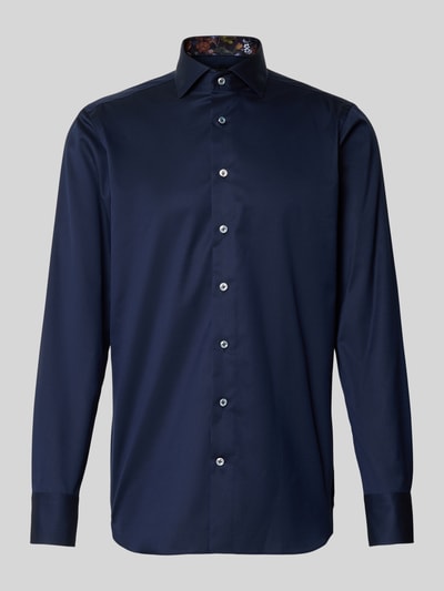 OLYMP SIGNATURE SLIM FIT Slim fit vrijetijdsoverhemd met kentkraag, model 'Savio' Marineblauw - 2