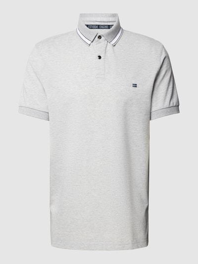 Christian Berg Men Regular fit poloshirt met logoprint Lichtgrijs gemêleerd - 2