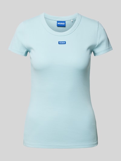 Hugo Blue T-shirt z detalem z logo Trzcinowy 2