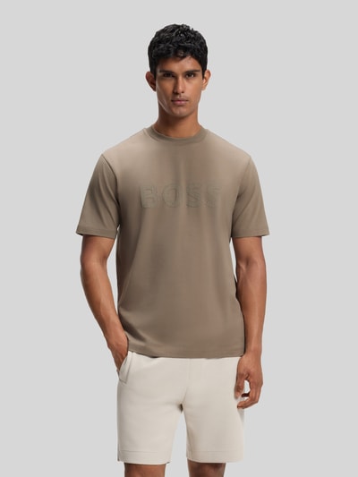 BOSS Green Regular Fit T-Shirt aus Baumwollmix Sand 4