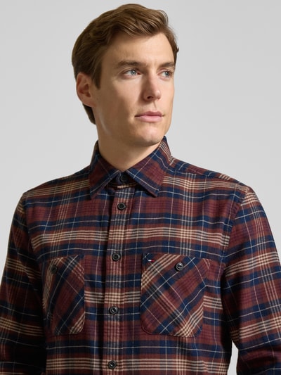 Tommy Hilfiger Koszula casualowa o kroju regular fit z czystej bawełny model ‘FLANNEL TARTAN’ Bordowy 3