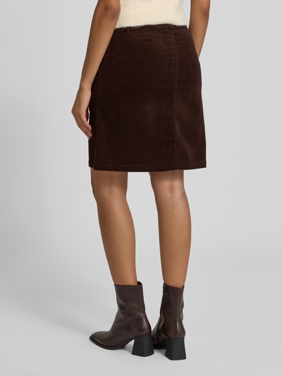 FREE/QUENT Minirok van corduroy, model 'Cordy' Donkerbruin - 5