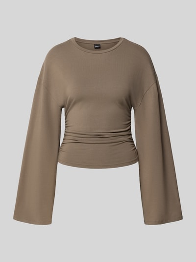 Gina Tricot Longsleeve mit Rundhalsausschnitt Taupe 2