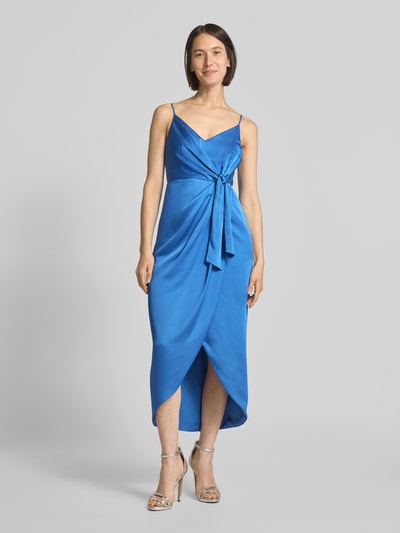 Jake*s Cocktail Cocktailkleid mit Knoten-Detail Rauchblau Melange 4