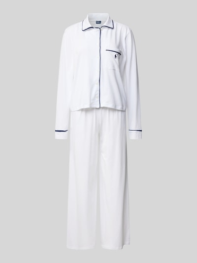 Polo Ralph Lauren Pyjama mit Logo-Stitchings Modell 'POLO ESSENTIALS' Offwhite 1