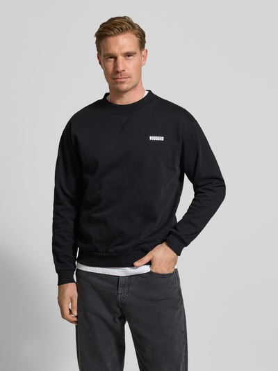 WOODBIRD Sweatshirt met labelprint, model 'Cane' Zwart - 4
