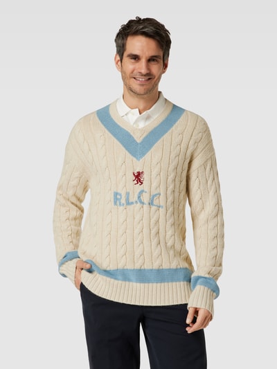 Polo Ralph Lauren Strickpullover mit Zopfmuster Offwhite 4