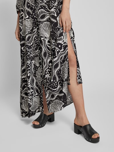 Object Maxi-jurk met all-over print, model 'Jessa' Zwart - 3