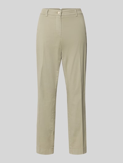 Produktfoto, Hose mit Gesäßtaschen Modell 'KIANA' von Cambio aus Baumwoll-Elasthan-Mix in Beige, verkürzte Passform, glatte Textur, Damen