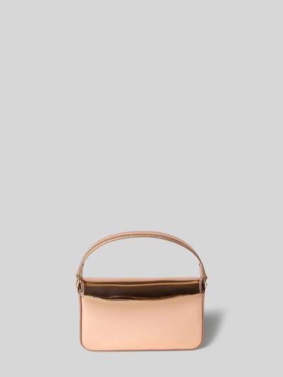 Produktfoto, Crossbody Bag mit Klickverschluss Modell 'IRIDE' van FURLA, glanzend design in beige en bruin, hoofvak met overslag, afneembare schouderband, steekvakken, korte draagband, breedte 19 cm, lengte 12 cm, diepte 5 cm, schouderband 108 cm