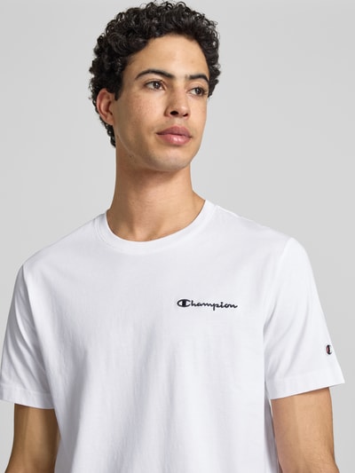 Champion T-Shirt mit Label-Stitchings und Rundhalsausschnitt Weiss 3