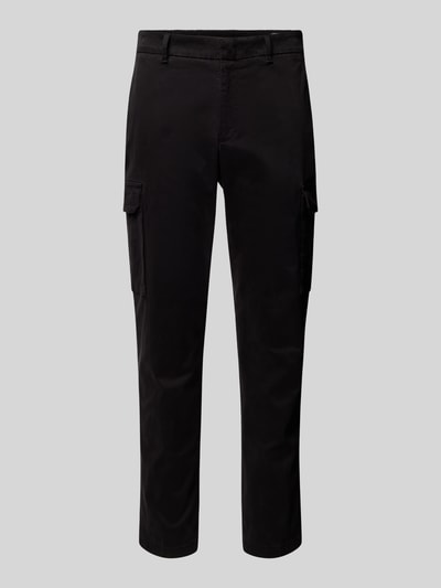 Baldessarini Tapered fit cargobroek met elastische band, model 'Rhett' Zwart - 2