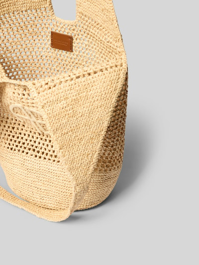 Anine Bing Strandtasche mit Label Patch Beige 4