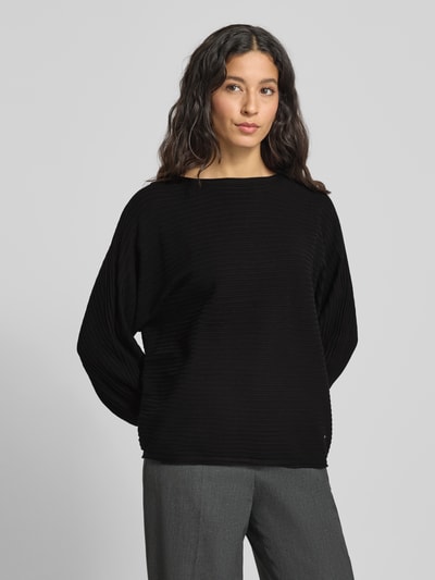 s.Oliver RED LABEL Sweter o kroju relaxed fit z mieszanki wiskozy Czarny 4