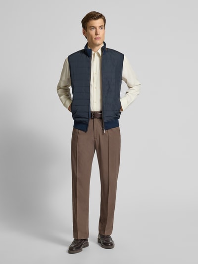 bugatti Regular Fit Weste aus Baumwoll-Mix in Stepp-Optik Marine 1