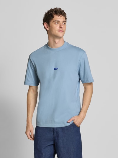 Hugo Blue T-shirt o kroju regular fit z czystej bawełny model ‘NIEROS’ Szaroniebieski 4