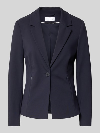 Produktfoto, Blazer mit Reverskragen von comma in Dunkelblau, Slim Fit, Viskose-Mix, Knopfverschluss, Stretch, schlichte Textur
