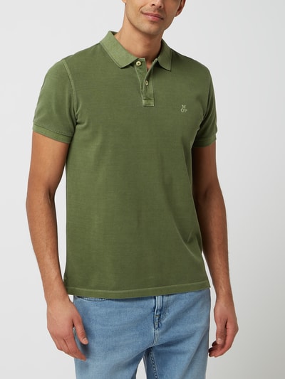 Marc O'Polo Poloshirt mit Label-Stitching Olivgrün 4