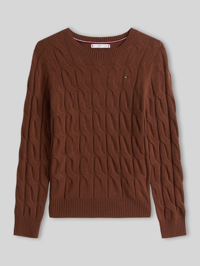 Tommy Hilfiger Regular Fit Pullover aus reiner Wolle Mittelbraun 2