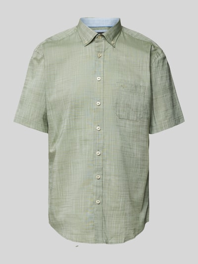 Fynch-Hatton Koszula casualowa z kołnierzykiem typu button down model ‘Summer’ Khaki melanż 2