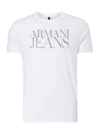 Armani Jeans T-Shirt mit Logo-Print Weiss 1