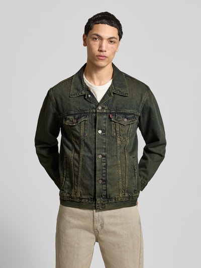Levi's® Relaxed Fit Jeansjacke aus reiner Baumwolle Modell 'TRUCKER' Dunkelblau 4