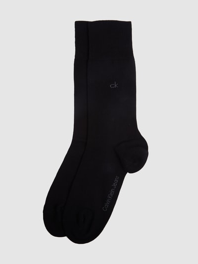 CK Calvin Klein Socken mit Logo-Stickerei im 2er-Pack Black 1