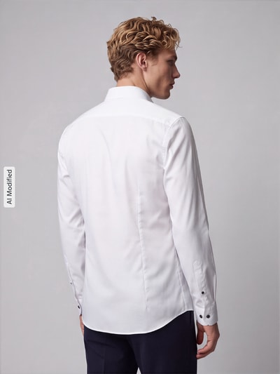 OLYMP No. Six Super Slim Fit Businesshemd aus Baumwoll-Mix Weiss 5
