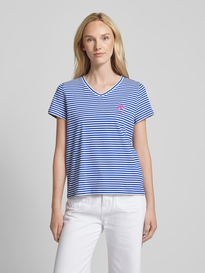 Tom Tailor T-shirt met V-hals Koningsblauw - 4