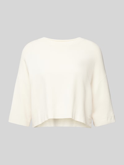 Weekend Max Mara Cropped Strickshirt mit Rundhalsausschnitt Modell 'AMATO' Offwhite 2