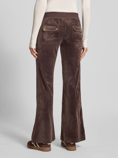 Juicy Couture Spodnie dresowe z elastycznym pasem model ‘Layla’ Ciemnobrązowy 5