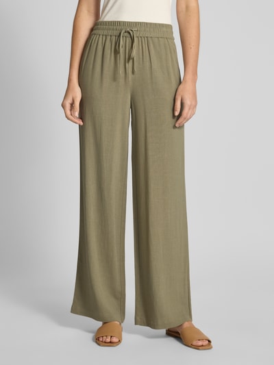 Selected Femme High Waist Hose aus Viskose-Leinen-Mix Modell 'VIVA-GULIA' Oliv 4