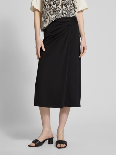 Weekend Max Mara Spódnica midi z bocznym marszczeniem model ‘MEMO’ Czarny 4