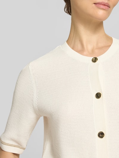 s.Oliver BLACK LABEL Kardigan rozpinany o kroju regular fit z czystej bawełny Biały 3