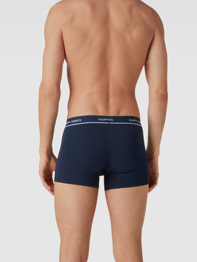 Happy Shorts Trunks mit elastischem Logo-Bund Modell 'Leaves' Dunkelblau 4