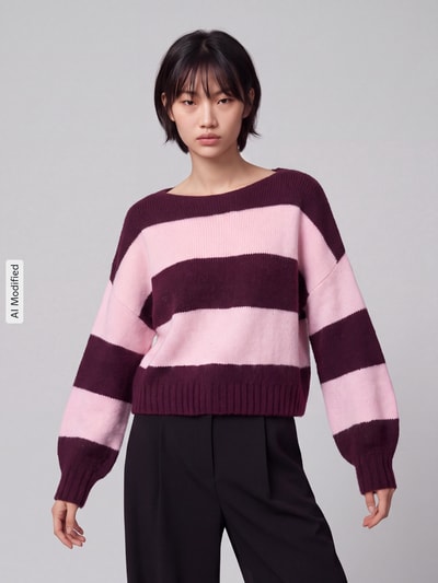 ONLY Pullover mit U-Boot-Ausschnitt Offwhite 4