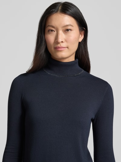 Liu Jo White Slim fit shirt met lange mouwen van viscosemix model 'MAGLIA CHIUSA' Donkerblauw - 3