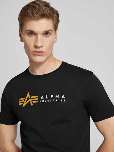 Alpha Industries T-shirt z nadrukiem z logo Czarny 3