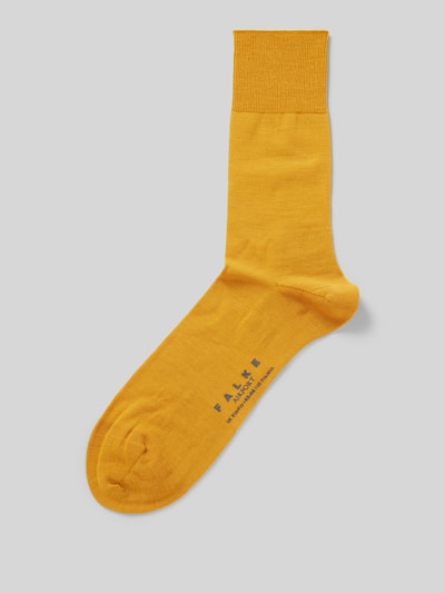 Falke Socken mit Label-Detail Modell 'AIRPORT' Dunkelgelb 1