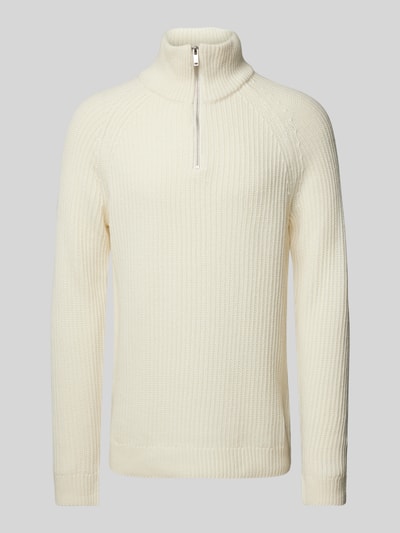 Matinique Gebreide pullover met schipperskraag, model 'Blimey' Offwhite - 2